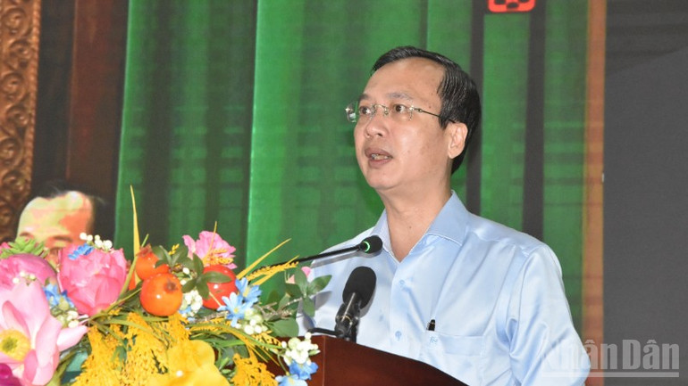 Đồng chí Trần Trí Quang phát biểu tại lễ phát động. ndo_br_dsc-0632-3161.jpg