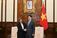 Chủ tịch nước Lương Cường tiếp Đại sứ Ai Cập đến chào từ biệt. (Ảnh: THỦY NGUYÊN)