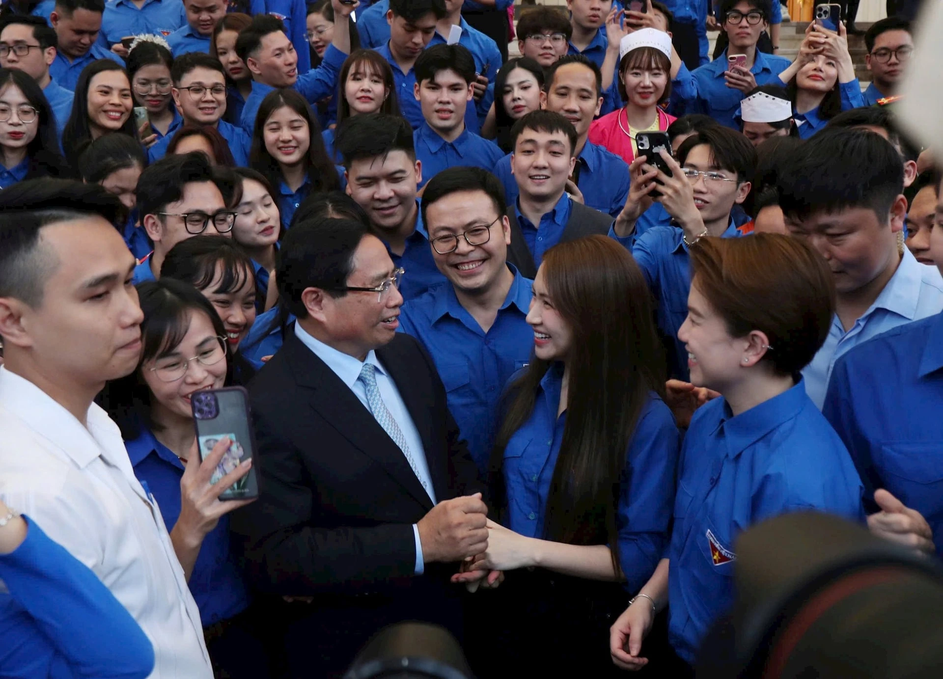 Thủ tướng Chính phủ Phạm Minh Chính tại diễn đàn “Đối thoại với thanh niên năm 2025”, chiều 24/3 tại Hà Nội. Ảnh: THẾ ĐẠI