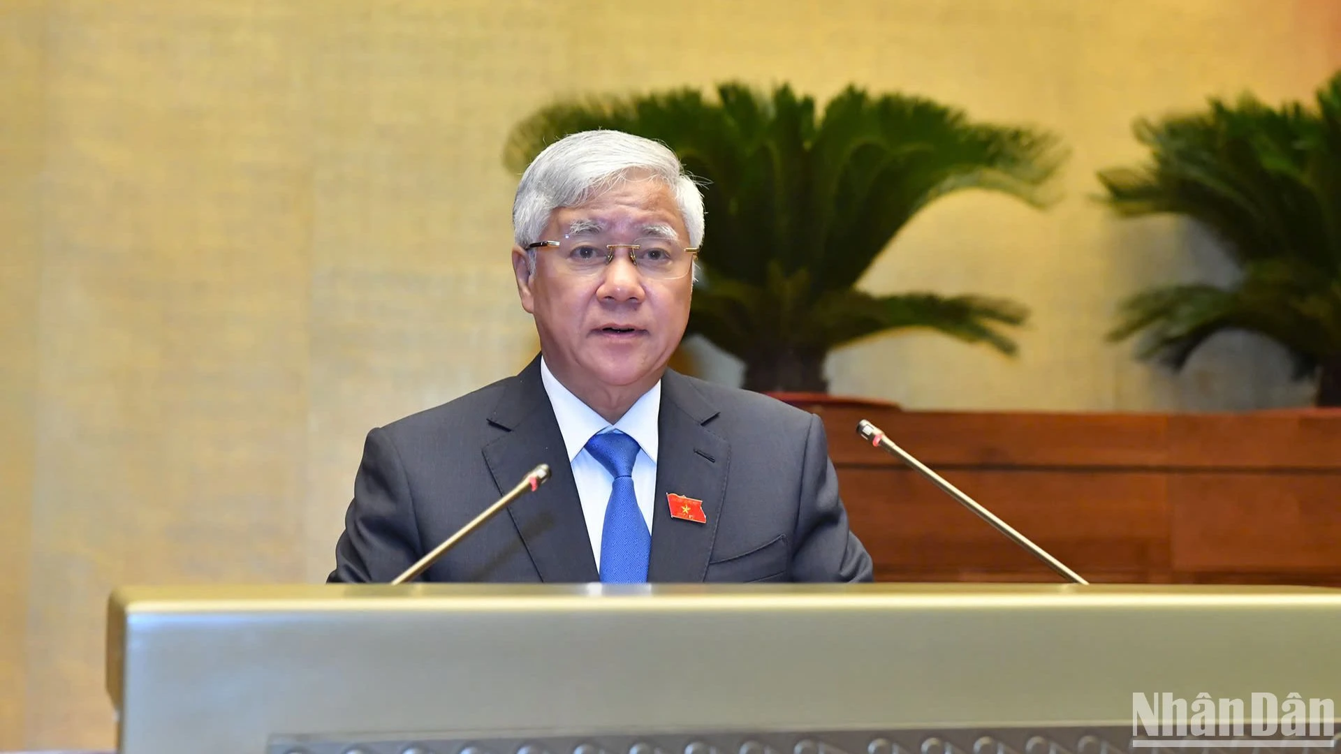 Đồng chí Đỗ Văn Chiến, Ủy viên Bộ Chính trị, Bí thư Trung ương Đảng, Chủ tịch Ủy ban Trung ương Mặt trận Tổ quốc Việt Nam. (Ảnh: ĐĂNG KHOA)