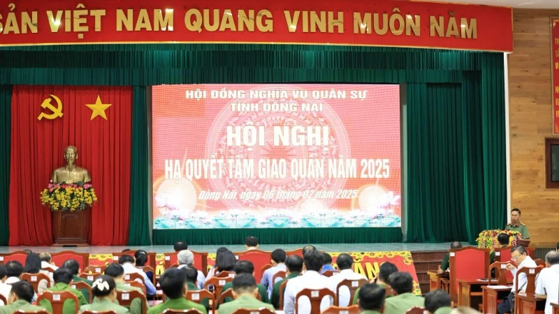 Quang cảnh hội nghị hạ quyết tâm giao quân năm 2025.