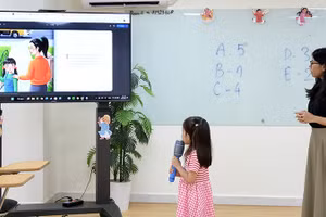 Một lớp học ngoại ngữ dành cho học sinh cấp tiểu học ở Thành phố Hồ Chí Minh. (Ảnh: nhân vật cung cấp)