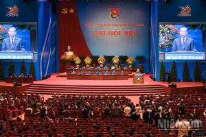 Toàn cảnh phiên trọng thể Đại hội đại biểu toàn quốc Đoàn Thanh niên Cộng sản Hồ Chí Minh lần thứ XIII.