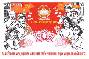 Tranh cổ động Đại hội đại biểu toàn quốc Mặt trận Tổ quốc Việt Nam lần thứ XI, nhiệm kỳ 2026-2031 của họa sĩ Hà Huy Chương.