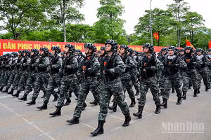 Các chiến sĩ tham gia Lễ diễu binh, diễu hành kỷ niệm 80 năm Cách mạng Tháng Tám và Quốc khánh 2/9. 