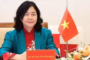 Đồng chí Bùi Thị Minh Hoài, Ủy viên Bộ Chính trị, Bí thư Trung ương Đảng, Chủ tịch Ủy ban Trung ương Mặt trận Tổ quốc Việt Nam.