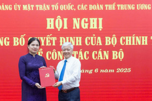 Đồng chí Hà Thị Nga tham gia Ban Chấp hành, Ban Thường vụ Đảng ủy Mặt trận Tổ quốc, các đoàn thể Trung ương