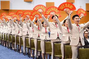 Các đại biểu Việt Nam giao lưu với bạn bè quốc tế trong khuôn khổ Chương trình Tàu Thanh niên Đông Nam Á-Nhật Bản vừa qua.