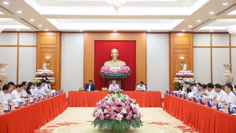 Quang cảnh buổi làm việc. (Ảnh: Thống Nhất/TTXVN)