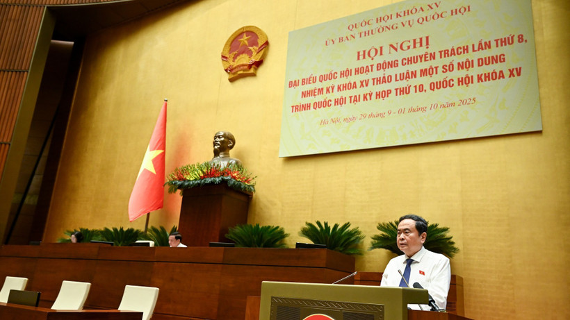 Chủ tịch Quốc hội Trần Thanh Mẫn phát biểu khai mạc Hội nghị đại biểu Quốc hội hoạt động chuyên trách.