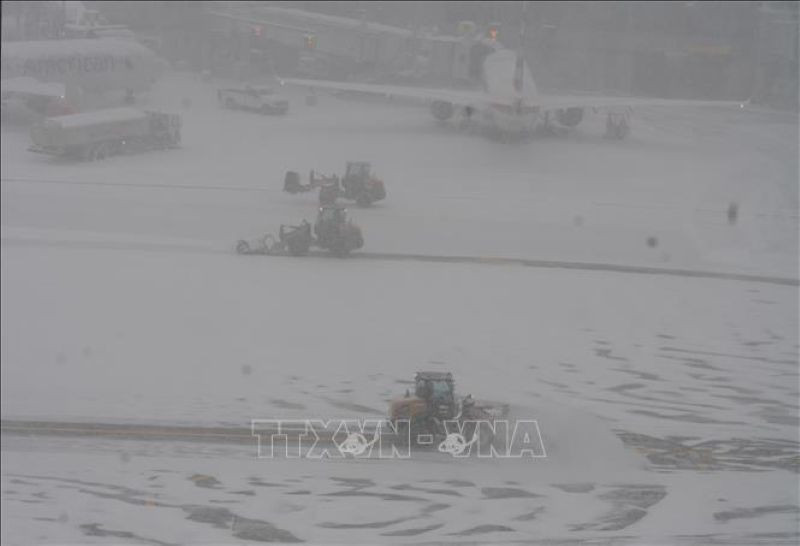 Tuyết rơi dày tại New York, Mỹ. (Ảnh: THX/TTXVN)