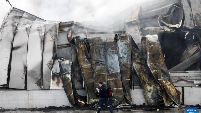 Hiện trường vụ cháy ở Trikala, Hy Lạp. (Ảnh: Xinhua)