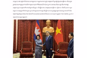 Bài viết của AKP về cuộc gặp giữa Tổng Bí thư, Chủ tịch nước Tô Lâm và Chủ tịch Quốc hội Campuchia Khuon Sudary. (Ảnh chụp màn hình)