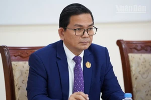 Tiến sĩ Kin Phea, Giám đốc Viện Quan hệ quốc tế thuộc Viện Hàn lâm Hoàng gia Campuchia. (Ảnh: ĐINH TRƯỜNG)