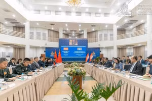 Đối thoại chiến lược 2+2 đầu tiên giữa Campuchia và Trung Quốc được tổ chức tại Phnom Penh. (Ảnh: Bộ Ngoại giao và Hợp tác quốc tế Campuchia)