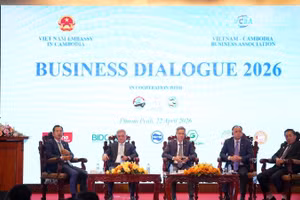 Đối thoại Doanh nghiệp 2026 do Đại sứ quán Việt Nam tại Campuchia tổ chức. (Ảnh: ĐINH TRƯỜNG)