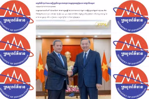 Tin về Tổng Bí thư, Chủ tịch nước Tô Lâm tiếp Thủ tướng Campuchia Hun Manet trên trang của Bộ Thông tin Campuchia. (Ảnh chụp màn hình)