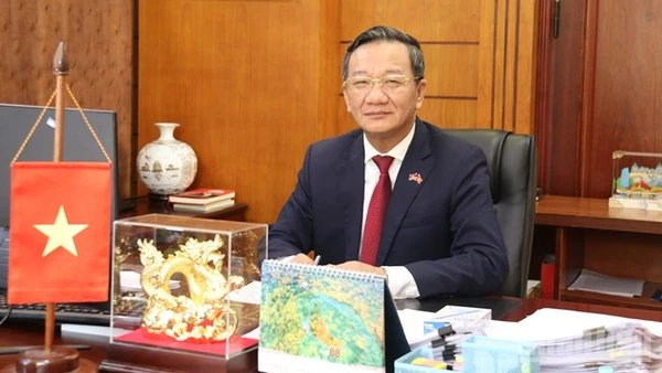 Đại sứ Việt Nam tại Lào Nguyễn Minh Tâm. (Ảnh: TRỊNH DŨNG)