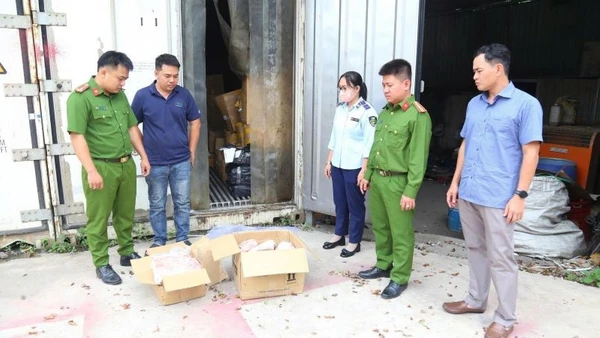 Thực phẩm động vật đông lạnh không có hóa đơn, chứng từ chứng minh nguồn gốc xuất xứ hợp pháp được phát hiện.