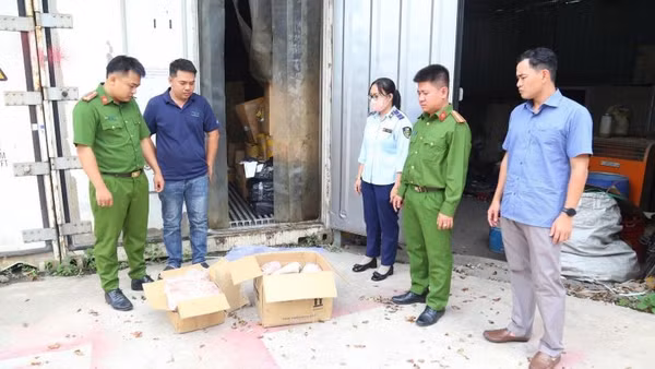 Thực phẩm động vật đông lạnh không có hóa đơn, chứng từ chứng minh nguồn gốc xuất xứ hợp pháp được phát hiện.