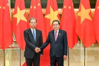 Chủ tịch Quốc hội Trần Thanh Mẫn và Ủy viên trưởng Nhân đại toàn quốc Trung Quốc Triệu Lạc Tế.