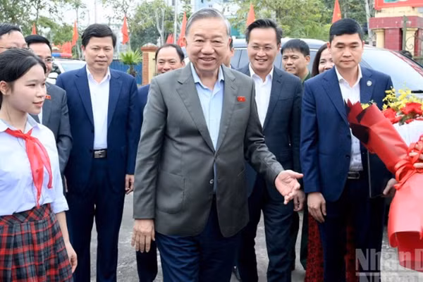 Tổng Bí thư Tô Lâm dự hội nghị tiếp xúc cử tri tỉnh Hưng Yên sau Kỳ họp thứ 10, Quốc hội khóa XV. 