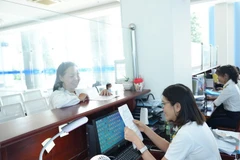 Thực hiện giao dịch tại Cục Thuế Tây Ninh. (Ảnh: Minh Phú/TTXVN)