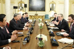 Tổng Bí thư Tô Lâm và Thủ tướng Liên hiệp Vương quốc Anh và Bắc Ireland Keir Starmer hội đàm. (Ảnh: Thống Nhất/TTXVN)