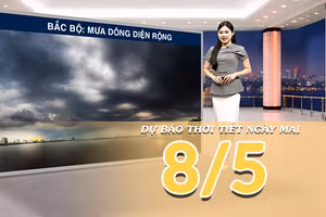 [Video] Dự báo thời tiết đêm nay và ngày mai ngày 8/5/2026: Không khí lạnh tràn xuống, Bắc Bộ và Bắc Trung Bộ mưa dông diện rộng 