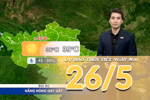 [Video] Dự báo thời tiết đêm nay và ngày mai ngày 26/5/2026: Bắc Bộ và miền Trung tiếp diễn nắng nóng gay gắt, có nơi đặc biệt gay gắt