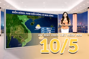 [Video] Dự báo thời tiết đêm nay và ngày mai ngày 10/5/2026: Bắc Bộ tiếp diễn mưa dông, Nam Bộ nắng nóng diện rộng, chiều tối có mưa