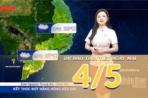 [Video] Dự báo thời tiết đêm nay và ngày mai ngày 4/5/2026: Trung Bộ có dông, Nam Bộ dịu nắng