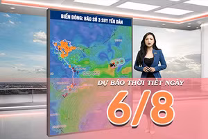 [Video] Dự báo thời tiết ngày 6/8/2026: Bắc Bộ và Bắc Trung Bộ tiếp tục mưa lớn, bão số 3 suy yếu 