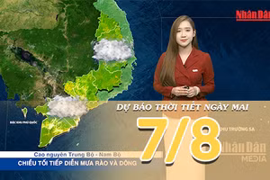 [Video] Dự báo thời tiết đêm nay và ngày mai ngày 7/8/2026: Mưa dông diện rộng tiếp diễn tại Bắc Bộ, Trung Bộ có mưa rào rải rác 