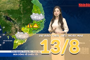 [Video] Dự báo thời tiết đêm nay và ngày mai ngày 13/8/2026: Oi nóng gia tăng tại Trung Bộ, Bắc Bộ giảm nắng