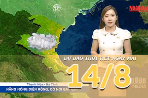 [Video] Dự báo thời tiết đêm nay và ngày mai 14/8/2026: Mưa dông trở lại Bắc Bộ, Trung Bộ tiếp tục oi nóng, hanh khô