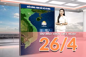 [Video] Dự báo thời tiết ngày 26/4/2026: Thời tiết cả nước ổn định hơn: Bắc Bộ tạnh ráo, có nắng nhẹ; Trung Bộ và Nam Bộ ít mưa, ngày có nắng