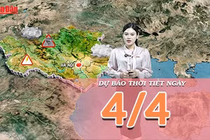 [Video] Dự báo thời tiết ngày 4/4/2026: Bắc Bộ chuyển mưa mát, miền Nam tiếp tục nắng nóng diện rộng