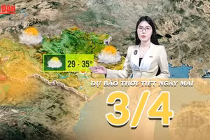 [Video] Dự báo thời tiết đêm nay và ngày mai 3/4/2026: Bắc Bộ đêm có mưa vài nơi, trưa chiều nắng mạnh gay gắt