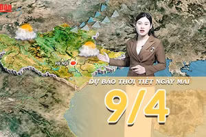 [Video] Dự báo thời tiết đêm nay và ngày mai 9/4/2026: Phía Đông Bắc Bộ giảm nhiệt, nắng nóng tiếp diễn các khu vực còn lại