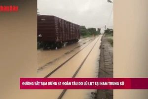 [Video] Đường sắt tạm dừng 41 đoàn tàu do lũ lụt tại Nam Trung Bộ