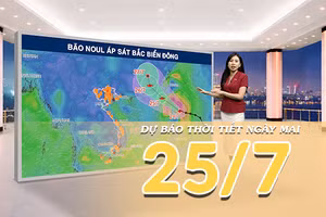 [Video] Dự báo thời tiết đêm nay và ngày mai ngày 25/7/2026: Bão NOUL áp sát Bắc Biển Đông, biển động dữ dội