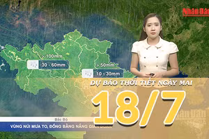 [Video] Dự báo thời tiết đêm nay và ngày mai ngày 18/7/2026: Trung Bộ mở rộng nắng nóng, Bắc Bộ tiếp tục mưa to