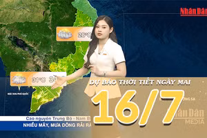 [Video] Dự báo thời tiết đêm nay và ngày mai ngày 16/7/2026: Bắc Bộ có mưa dông trở lại 