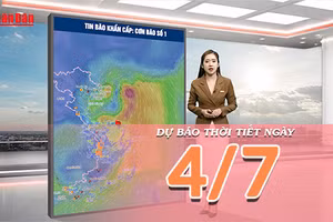 [Video] Dự báo thời tiết ngày 4/7/2026: Bão số 1 gây mưa lớn bao trùm Bắc Bộ, lượng mưa có nơi trên 350mm