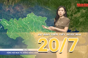 [Video] Dự báo thời tiết đêm nay và ngày mai ngày 20/7/2026: Mưa to tại vùng núi Bắc Bộ, Trung Bộ nắng nóng gay gắt