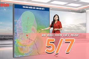[Video] Dự báo thời tiết ngày 5/7/2026: Bão số 1 gây biển động mạnh, Bắc Bộ mưa rất to, nhiều khu vực cảnh báo dông lốc