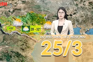 [Video] Dự báo thời tiết đêm nay và ngày mai 25/3/2026: Rãnh nhiệt cao xuất hiện, Bắc Bộ và miền Trung nắng mạnh