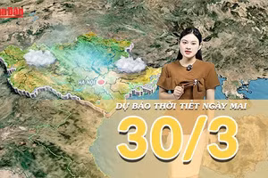 [Video] Dự báo thời tiết đêm nay và ngày mai 30/3/2026: Vịnh Bắc Bộ biển động nhẹ, đất liền nắng nóng cao điểm 