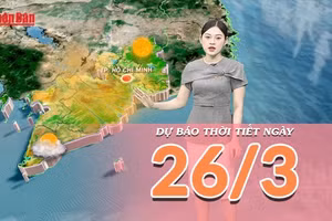 [Video] Dự báo thời tiết ngày 26/3/2026: Hiệu ứng gió phơn gây nắng nóng cục bộ tại miền Bắc và miền Trung